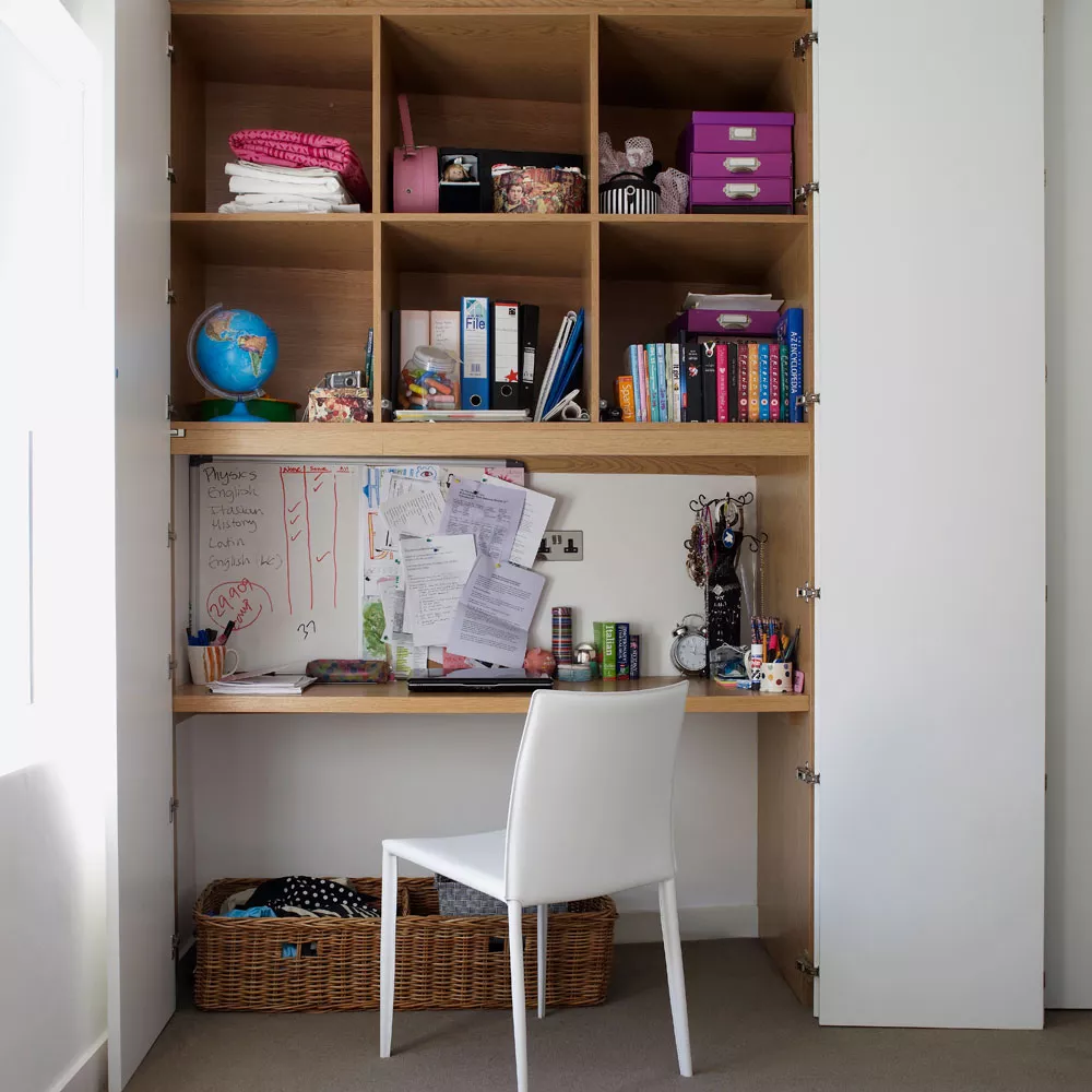 Home office in a cupboard example