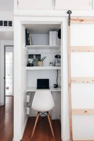 Small home office in cupboard design