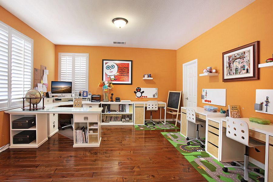 Orange colours for home office