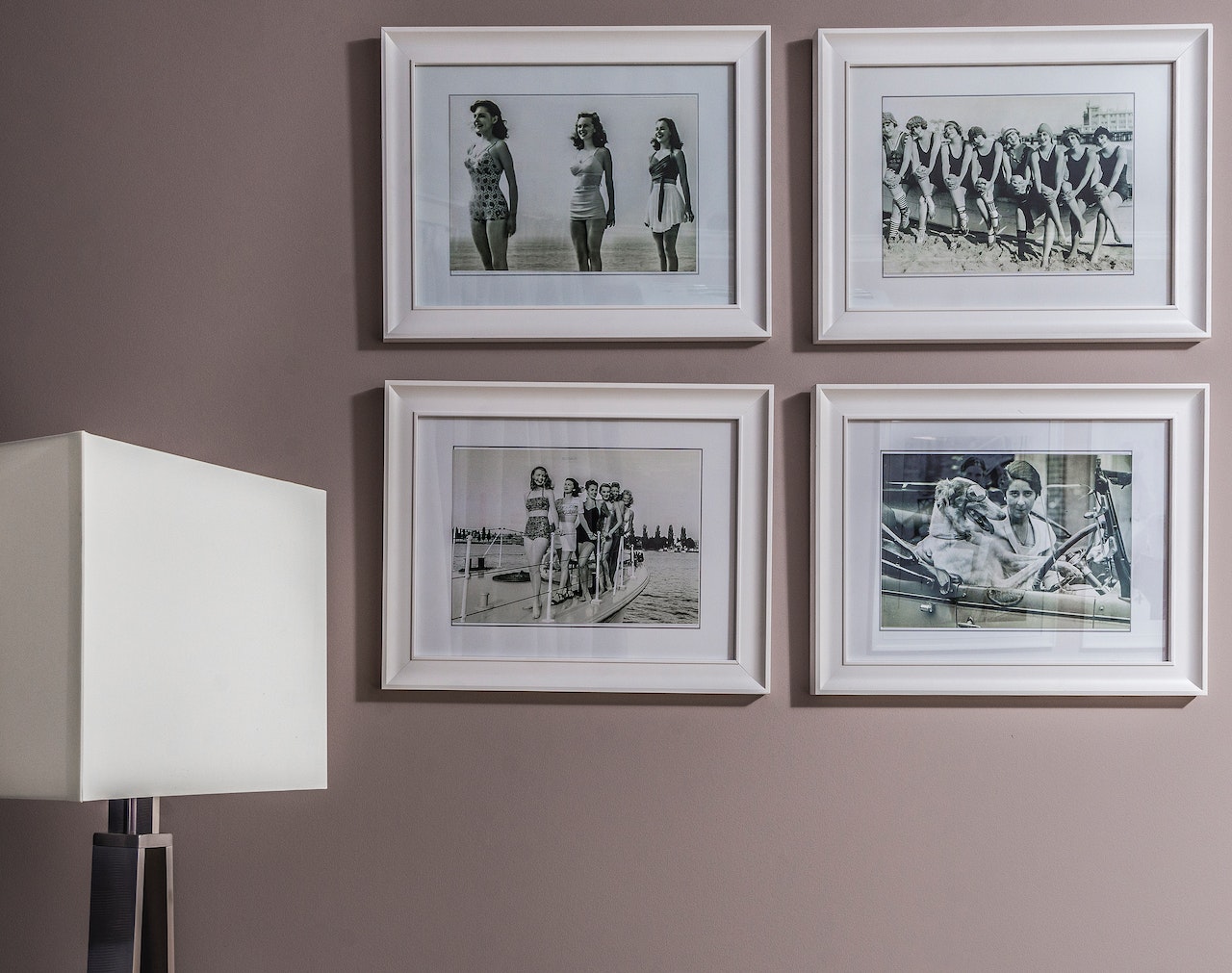 Family photos in home office