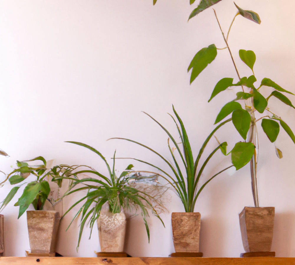 Indoor plants on a shelf