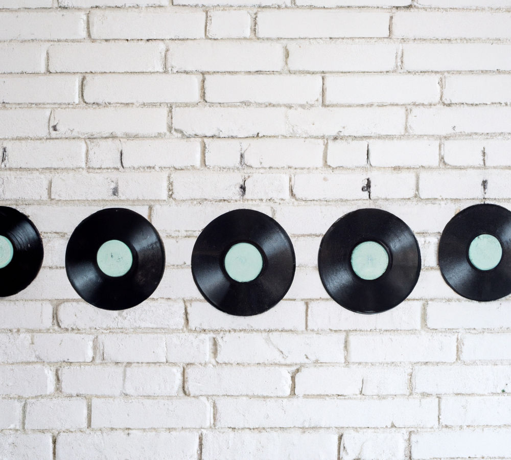 Vinyl records as wall art