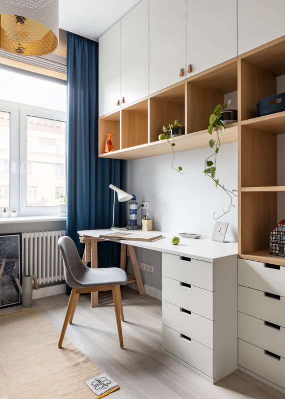 White desk Scandinavian home office